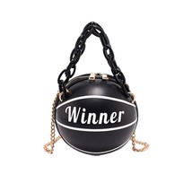 Basketball Round PU Leather Shoulder Bags for Women Casual Small Totes Purse Tra - £39.30 GBP
