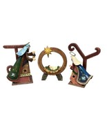 QVC Joy Nativity Scene Wooden 3 Piece Set Christmas Decoration Wood - €12,79 EUR