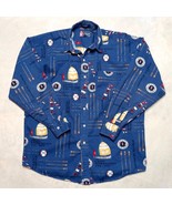 Vintage Chaps Ralph Lauren Sail Boat Yacht USA Flags Button Down Shirt M... - $34.95