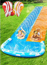 22.5Ft Water Slides and 2 Bodyboards, Lawn Water Slide Summer Slip Water... - $1,017.13 MXN