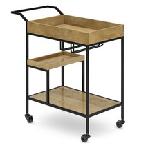 Barnes 29&quot; Natural Wood Bar Cart - $6,263.80 MXN