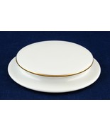 Lid Round White w Gold Trim & Wide Flat Knob Orphan Lid - €4,30 EUR Lid Round White w Gold Trim & Wide Flat Knob Orphan Lid - €4,30 EUR