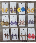 Handcrafted laser cut wood earrings, NEW, Sold per pair - $16.41 CAD