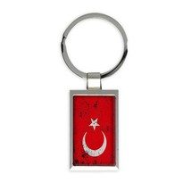 Turkey : Gift Keychain Flag Retro Artistic Turkish Expat Country - £6.44 GBP