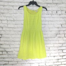 American Eagle Dress Womens 0 Yellow Cutout Eyelet Sleeveless Sundress Mini - £15.97 GBP