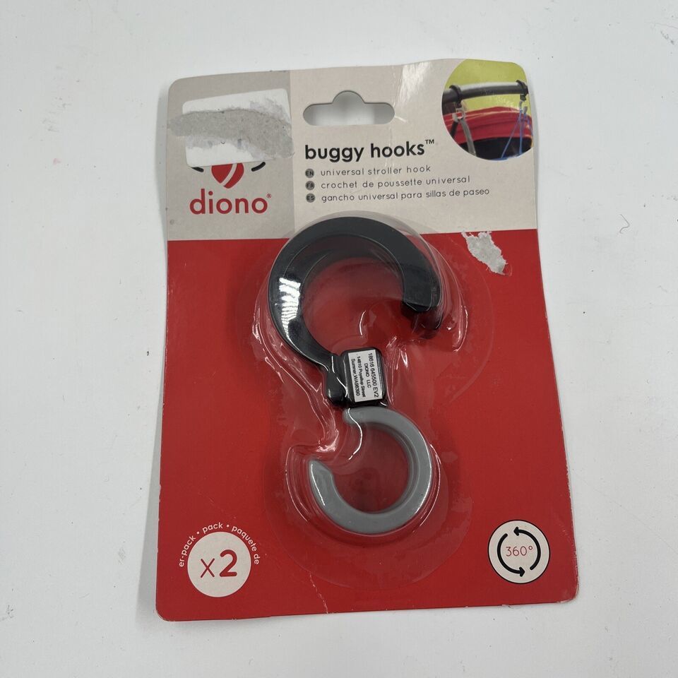 Diono Buggy Hooks, Universal Fit Stroller Hooks– Pack of 2 - $11.64