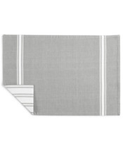 Martha Stewart Striped Gray Reversible Cotton Placemats, Set of 4 Color Grey NEW - £15.72 GBP