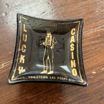 Mr Lucky Lucky Casino Downtown Las Vegas Glass Miniature Ashtray Vintage - £6.92 GBP