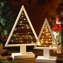 Cinnvoice Wood Christmas Tree with Lights Set of 2 White 13.4" & 9.8" - $410.24 MXN Cinnvoice Wood Christmas Tree with Lights Set of 2 White 13.4" & 9.8" - $410.24 MXN
