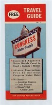 Congress Motor Hotels Travel Guide United States &amp; Canada 1950&#39;s - £14.01 GBP