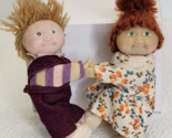 2 Vintage Cabbage Patch Clip On Hugger Miniature Dolls 1 Girl 1 Boy - £11.82 GBP