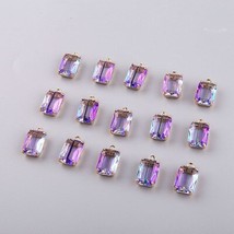 2pcs Classic Copper Inlay Crystal Earrings Crystal Elegant  Square Earrings For  - £6.66 GBP