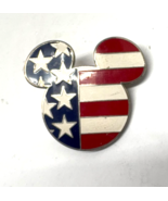 Mickey Mouse Trading Pin Disney 2001 American Flag Mickey Head - Stars &amp;... - $9.47 CAD