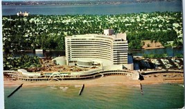 Aerial View Fountainebleau Americas Hotel Miami Beach Florida Postcard - £20.74 GBP