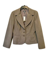 Ann Taylor Womens Size 10 Taupe Tweed 3 Button Lined Long Sleeve Blazer ... - €78,11 EUR