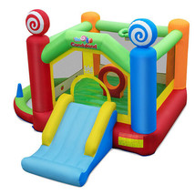 Candy Land Theme Kids Inflatable Bounce House with 735W Air Blower - Color: Mul - £305.77 GBP