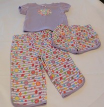 Toughskins Girl&#39;s Baby 3 pc T Shirt Shorts &amp; Pants Candy Size 18 Months GUC - £14.18 GBP