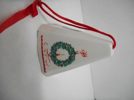 Pomander Ornament Christmas Wreath Candle Red Ribbon Pyramid Giftco Ceramic - $10.49