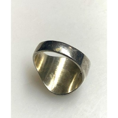 UNISEX TAXCO HANDWROUGHT 925 STERLING SILVER AND TURQUOISE RING SIZE 8 SKY Item image 7