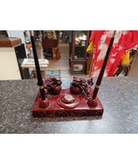 Fu Dog Desk Set With Pens &amp; Sealing Wax Compartment - $101.77 CAD