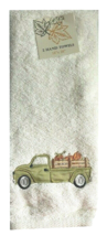 Farm Truck Hand Towels Embroidered Bathroom Set of 2 Thanksgiving Pumpkins - £31.57 GBP