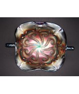 Antique Two-Handled Footed Bonbon Dugan Carnival Glass Question Marks - $49.99