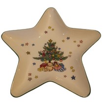 Vtg Nikko Japan Christmas Tree Star Shaped Colorful Trinket Candy Dish 6... - £6.13 GBP