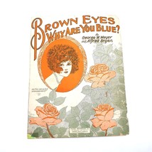 Vintage Sheet Music 1925 Brown Eyes Why Are You Blue Voice Piano Ukulele Meyer - £7.86 GBP