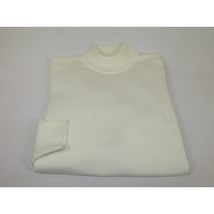 Men's Sweater Knit By BRANGO Turkey Mock Neck Cotton Blend 21050 White image 5