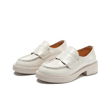 Loafers Women Genuine Leather Spring British Style Girls Shoes Slip on Casual Of - £61.20 GBP