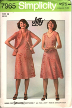Simplicity 7965 Misses 14 Pullover Dress and Jacket Vintage Uncut Sewing Pattern - £7.55 GBP
