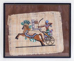 Gorgeous Lackieren Auf Papyrus Of Ramses II IN Schlacht Von Kadesh Gerahmt - $251.84