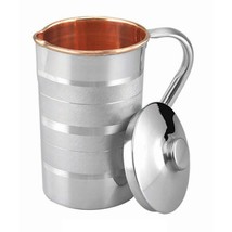Copper-Master Handmade 1.5 Litre Copper Steel Water Jug with Stainless Steel Out - £31.57 GBP