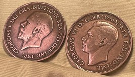 Rare 1930 &amp; 1945 Penny  JH Great Britain King George V &amp; VI {5th &amp; 6th} ... - $17.60