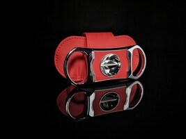 Brizard and Co Racing Red Leather V Cigar Cutter and carrying case New image 6