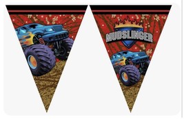 12’ foot Mudslinger Monster Truck Party Supplies Flag Banner decorations - $4.94