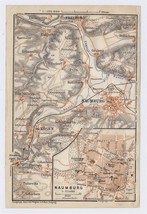 1911 Original Antique Map Of Naumburg / SAXONY-ANHALT / Germany - £17.13 GBP