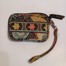 Vera Bradley Floral Zip Top Wallet Purse Wristlet 5&quot; Multi Color Boho Funky - $181.31 MXN