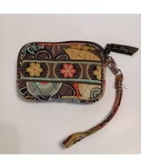 Vera Bradley Floral Zip Top Wallet Purse Wristlet 5&quot; Multi Color Boho Funky - $181.31 MXN