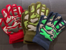 3 Pairs Winter Fashion Warm Kids Gloves Camouflage Riding Non Slip Gloves - £12.56 GBP