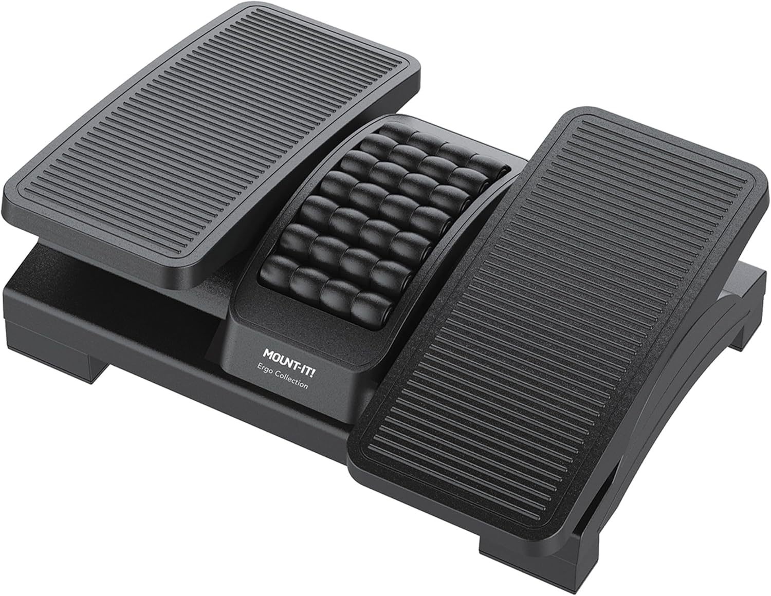 Mount-It! Ergonomic Footrest, Tilt Adjustable Individual Platforms,, Black - $48.94