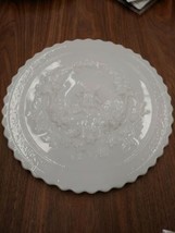Imperial Milk Glass Plate Vintage with Wind Mill Cottage House - $14.50