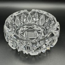 Heavy Crystal Cut Glass Ash Tray Bowl 5 1/2&quot; D X 2 3/4&quot; H - £14.95 GBP