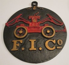 FIRE MARK F.I.Co Fire Insurance Co of Baltimore Iron Pumper Plaque P-MAR... - $74.24