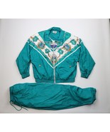 Vtg 90s Streetwear Womens L Paisley Buckle Crest Lined Track Suit Windbr... - £69.86 GBP