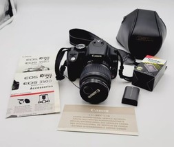 Vtg Canon EOS Digital Rebel XT DSLR Camera W/ Canon Lens Battery, Charger, Case - $184.18