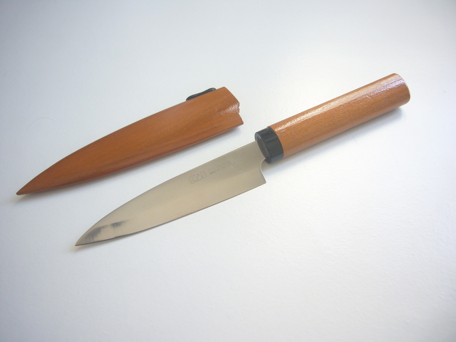KAI CUTLERY JAPAN Utility/ Paring/ Fruit Knife Natural wood Handle &amp; She... - $14.99