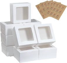 25pcs White Bakery Boxes with Baking Paper for Convenient Wrapping 6x6x3... - £29.07 GBP