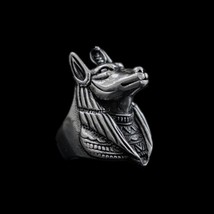 EYHIMD Egypt Mythology Death Anubis Stainless Steel Ring Egyptian Jackal God Und - £9.06 GBP