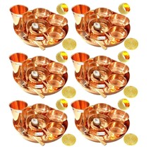 Dinner Set for 6 - pure copper plates Diameter 12 Inches - £491.06 GBP